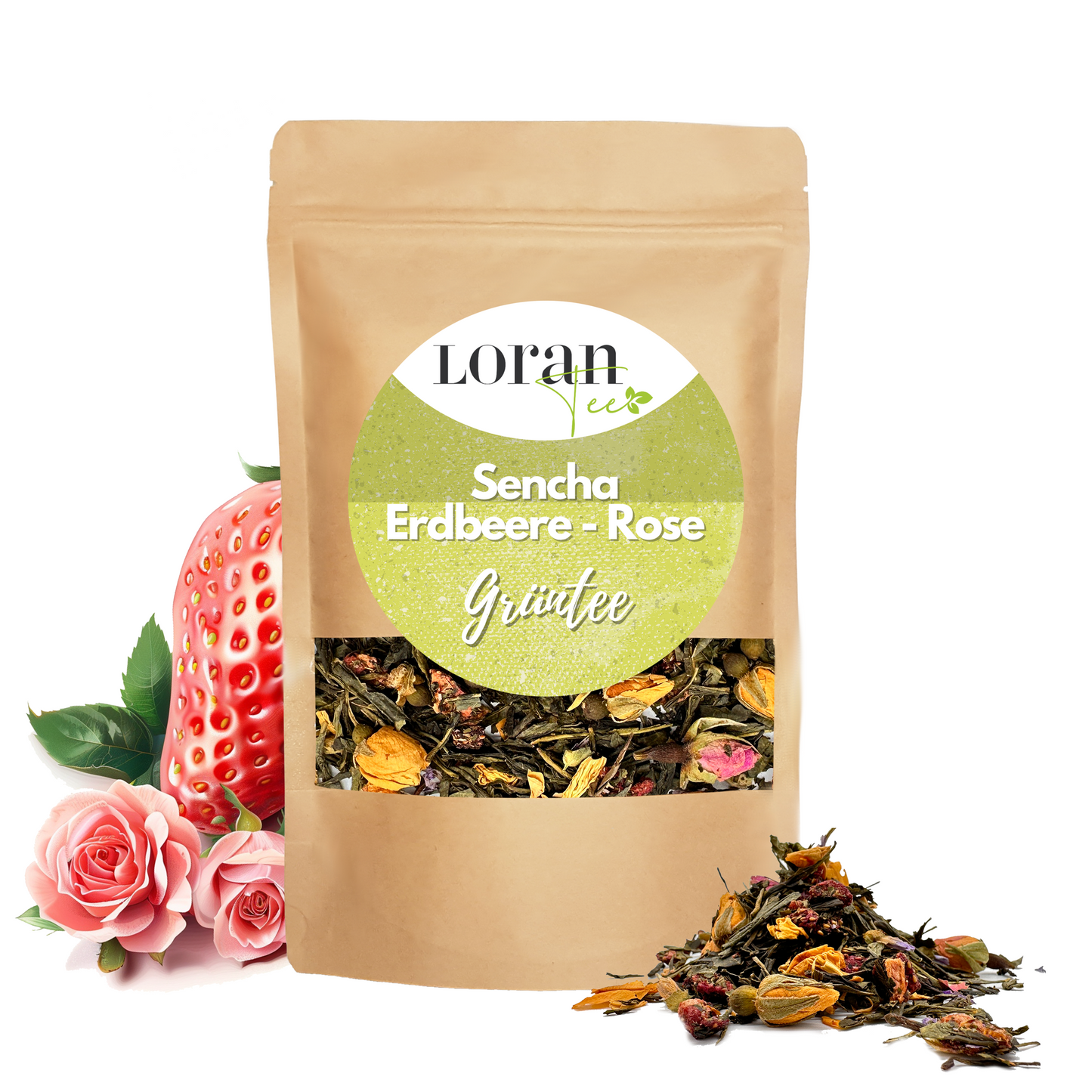 Grüntee Sencha Erdbeere-Rose