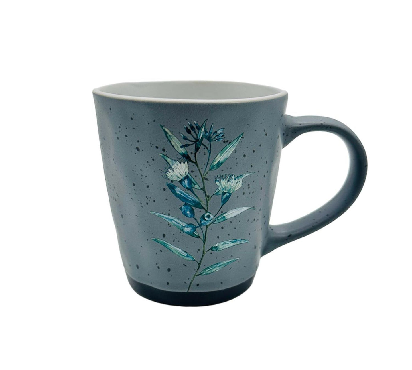 Tasse blaugrau Blütenmotiv 0,25l