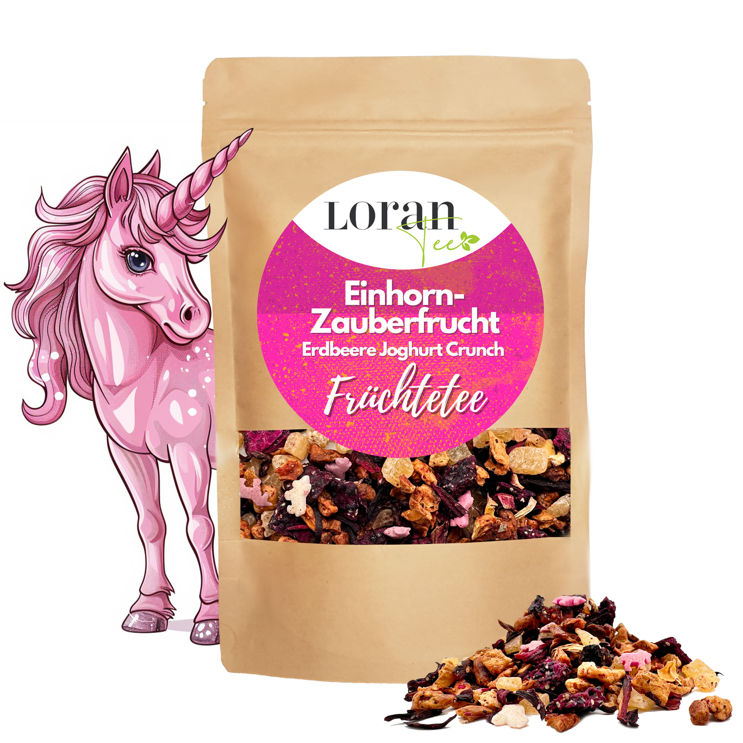 Früchtetee Einhorn-Zauberfrucht Erdbeere-Joghurt-Crunch