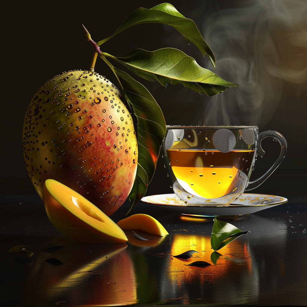 Schwarzer Tee Mango mit Tasse