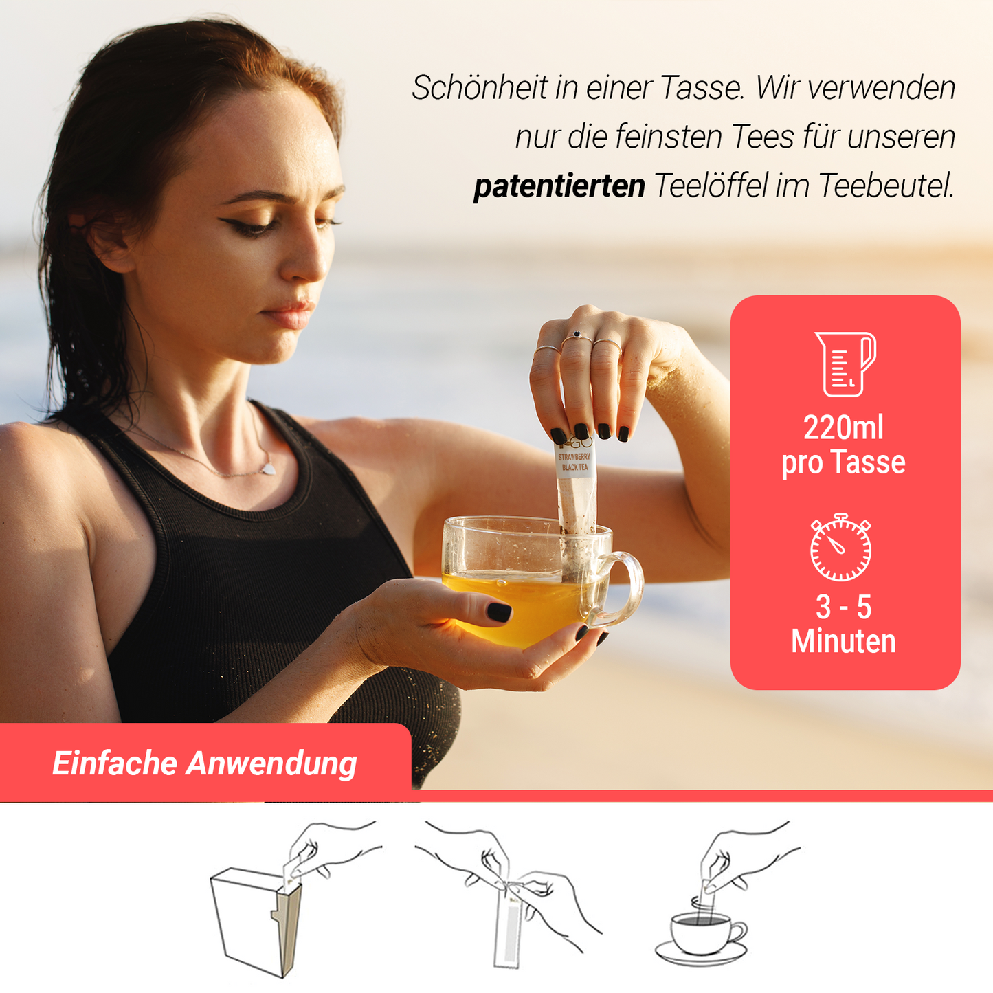 Schwarzer Tee Erdbeere