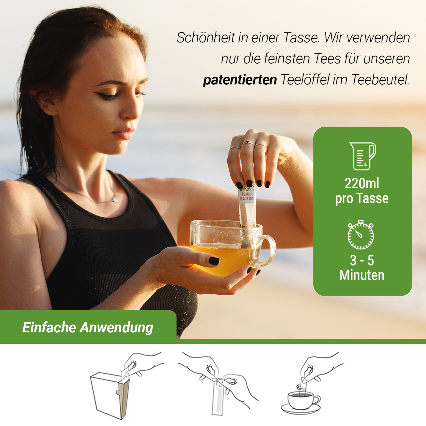 Schwarzer Tee mit Pfirsich