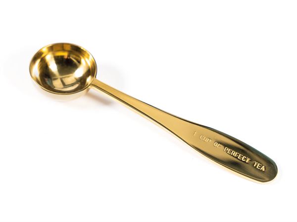 Teemaßlöffel "One cup of perfect tea" gold