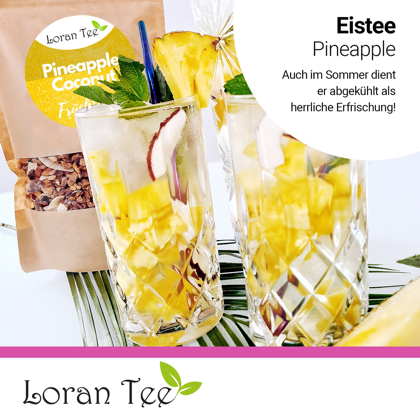 Früchtetee Kokos-Ananas pina colada Tee
