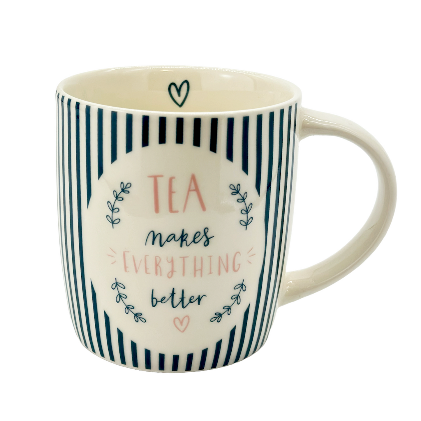 Tee Tasse Tea makes everything better mit Streifen 0,33L