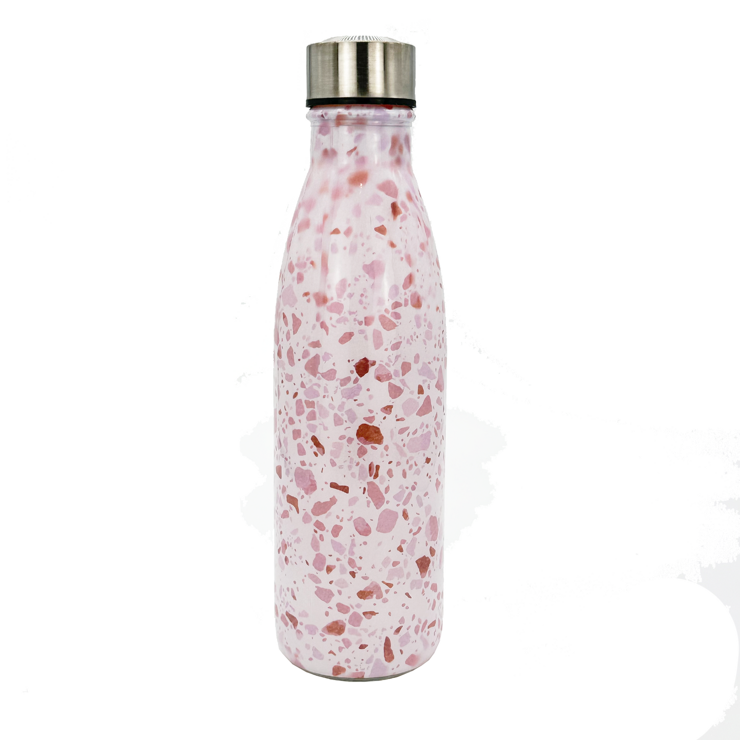 Glasflasche foliert mit Schraubverschluss Hellrosa 0,65L