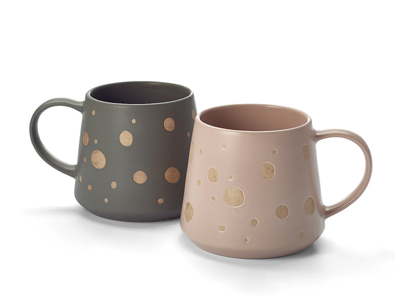 Tasse- Altrosa - Goldene Kreise 0,3l