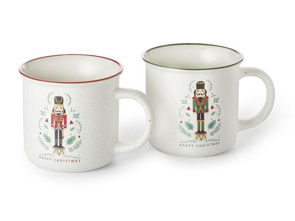Nussknacker Tasse, Weihnachtstasse mit Nussknacker Happy Christmas 