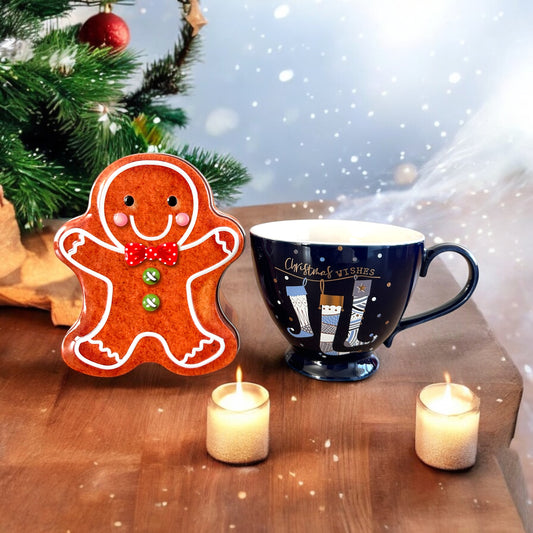 Früchtetee "Weihnachtswunsch in Tee Dose "Lebkuchenmann" + Tasse 0,3l, Geschenk