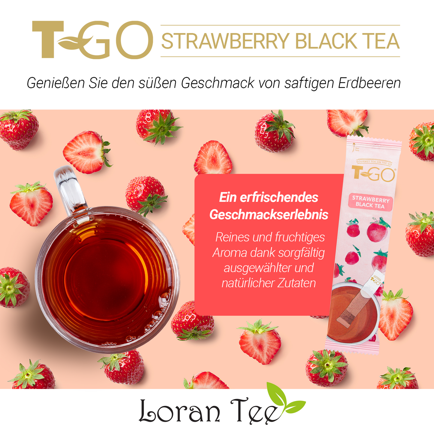 Schwarzer Tee Erdbeere