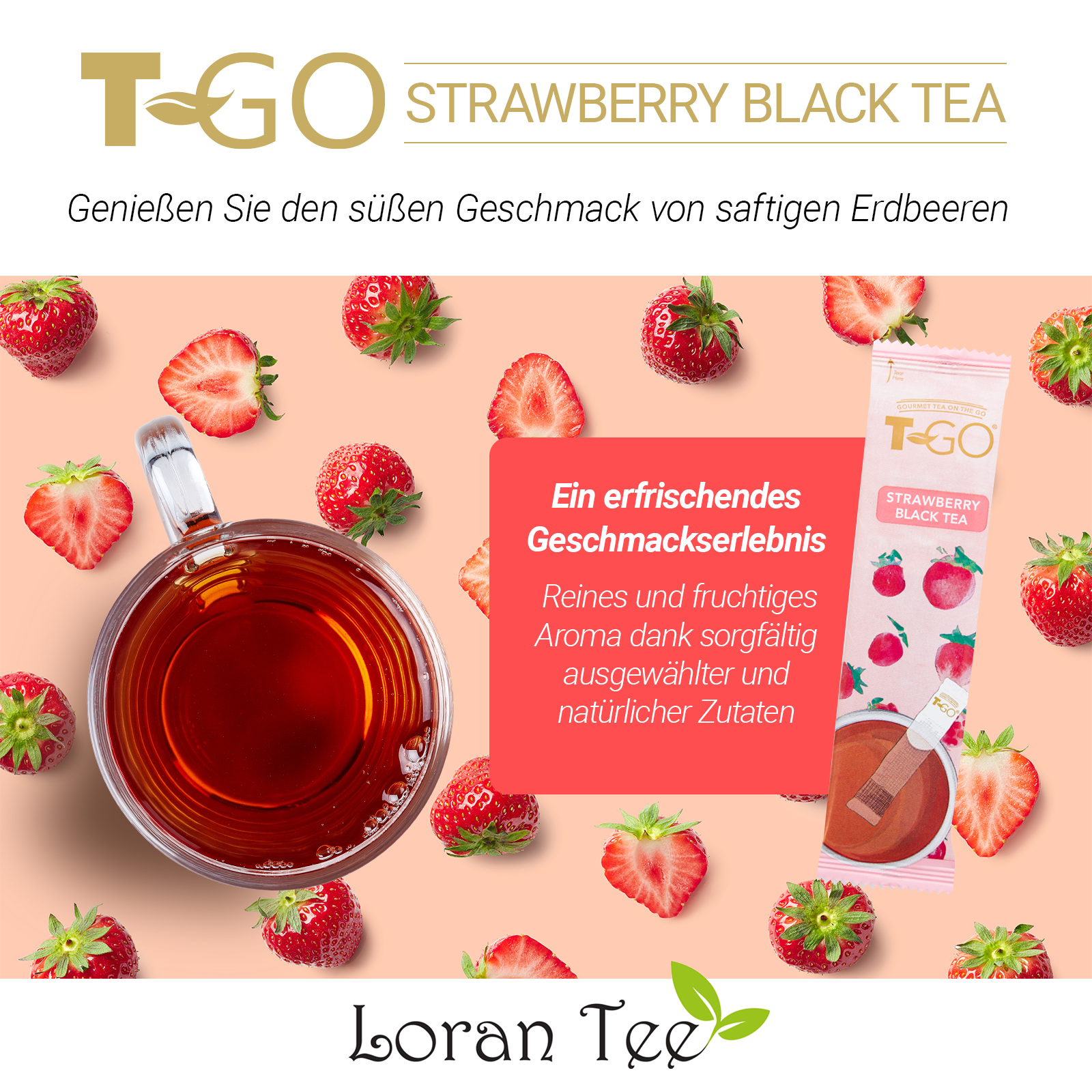 Schwarzer Tee Erdbeere