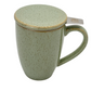 Kräuterteetasse lindgrün 3-teilig mit Edelstahlsieb 0,35L